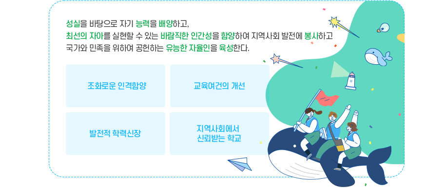 교육목표 창학정신 이미지
